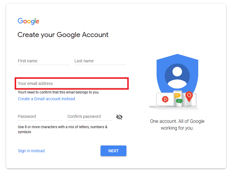 How to create YouTube account without Gmail address?