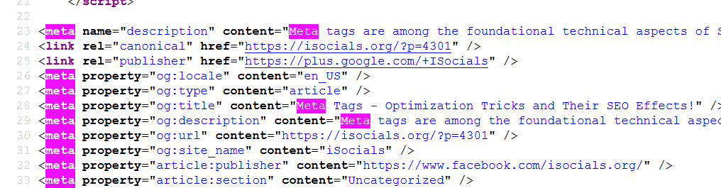 meta tags