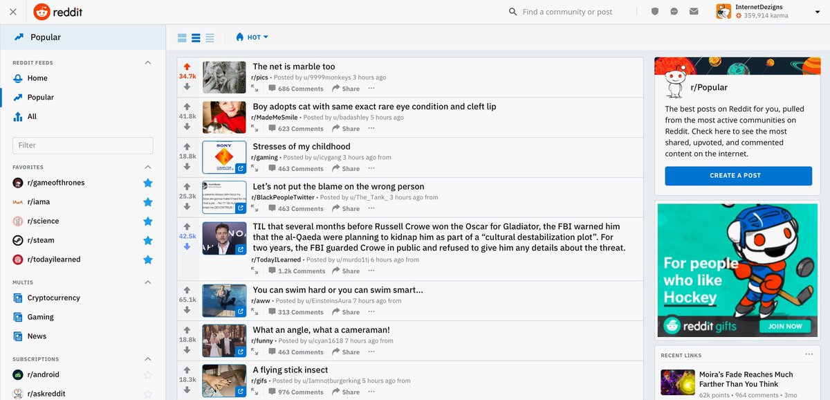 reddit dashboard